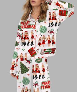 Merry Fetchmas Silky Satin Pajama Set