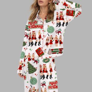 Merry Fetchmas Silky Satin Pajama Set