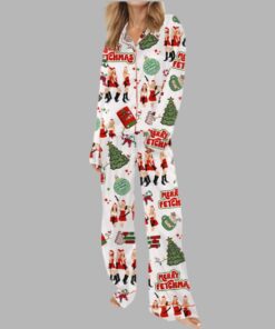 Alternative view of Merry Fetchmas Silky Satin Pajama Set
