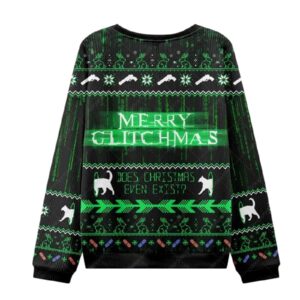 Alternative view of Merry Glitchmas The Matrix Ugly Christmas Sweater