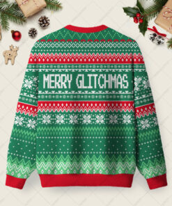 Alternative view of Merry Glitchmas Ugly Christmas Fuzzy Fleece Sweatshirt