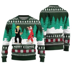 Alternative view of Merry Kickmas Karate Santa Ugly Xmas Sweater - Grishko.com