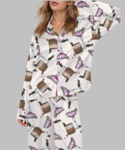 Merry Little Cocktail Christmas Satin Pajama Set