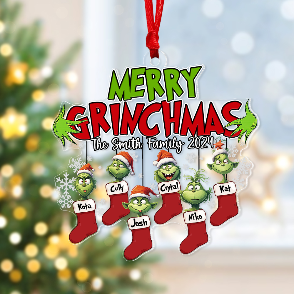 Merry Monster Family Personalized Socks Ornament - Image 5