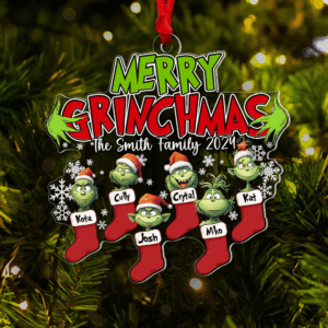 Merry Monster Family Personalized Socks Ornament