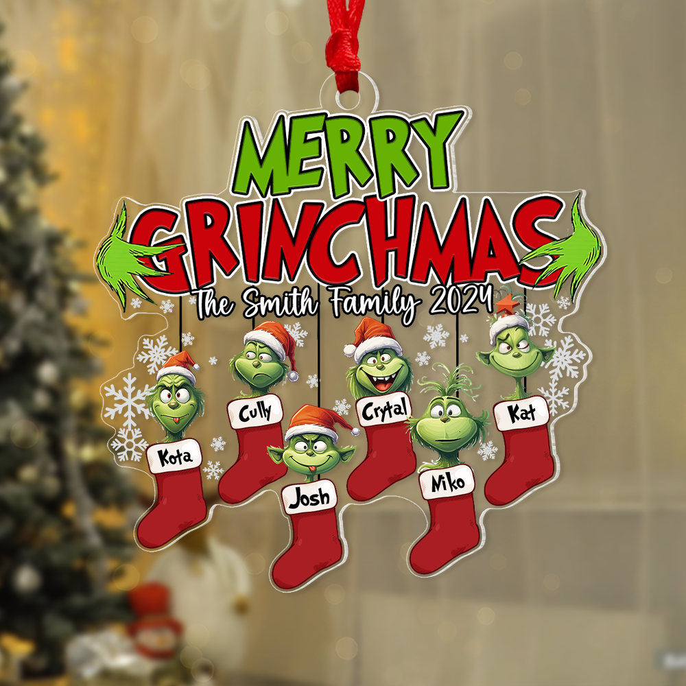 Merry Monster Family Personalized Socks Ornament - Image 6