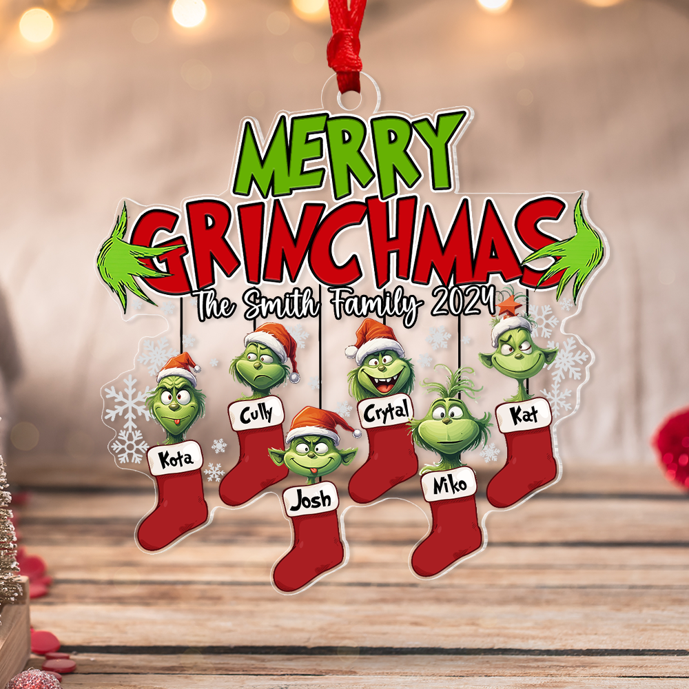 Merry Monster Family Personalized Socks Ornament - Image 7