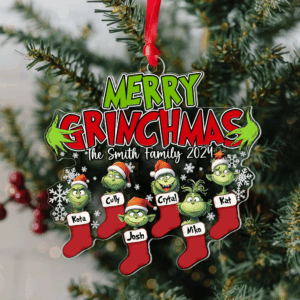 Alternative view of Merry Monster Family Personalized Socks Ornament