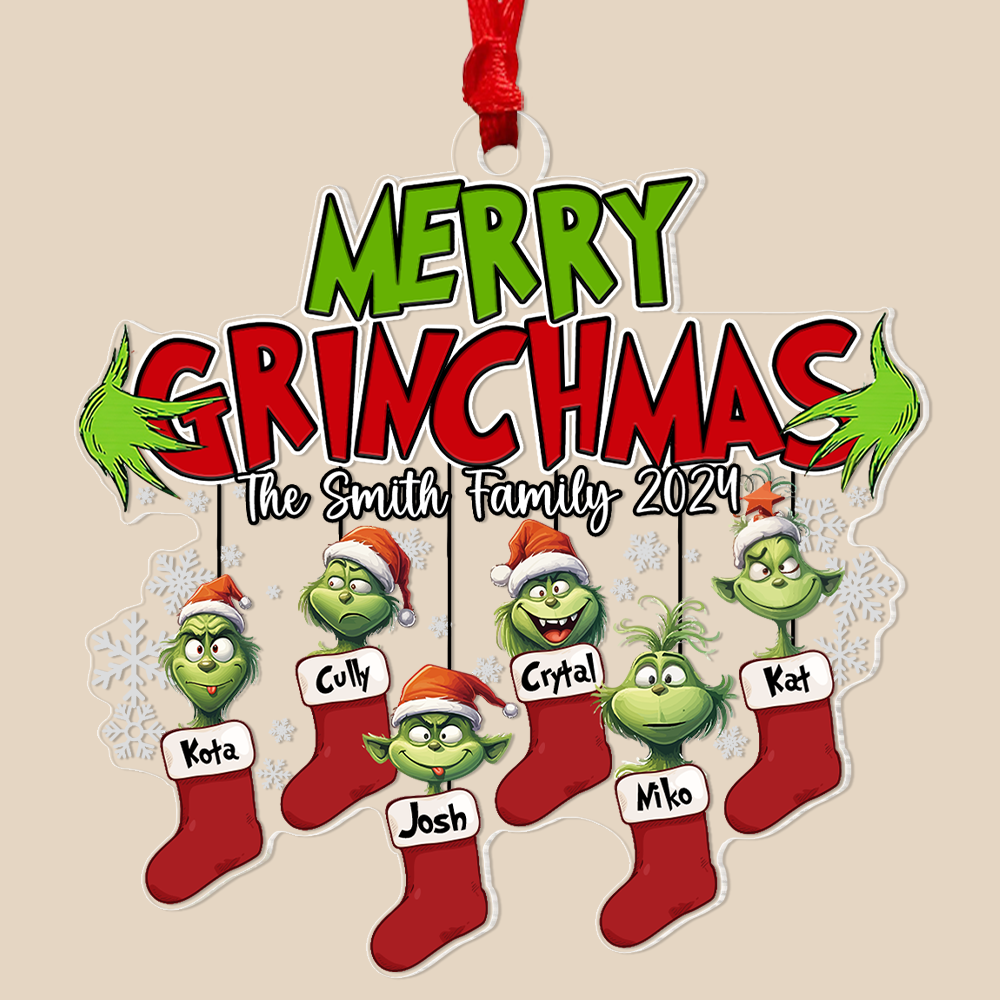 Merry Monster Family Personalized Socks Ornament - Image 8
