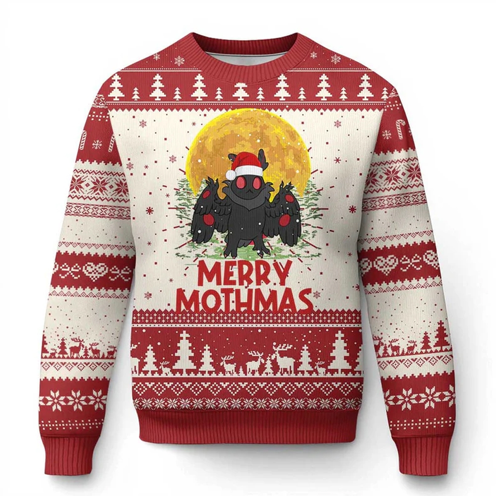 Merry Mothmas Ugly Christmas Sweater - Grishko.com