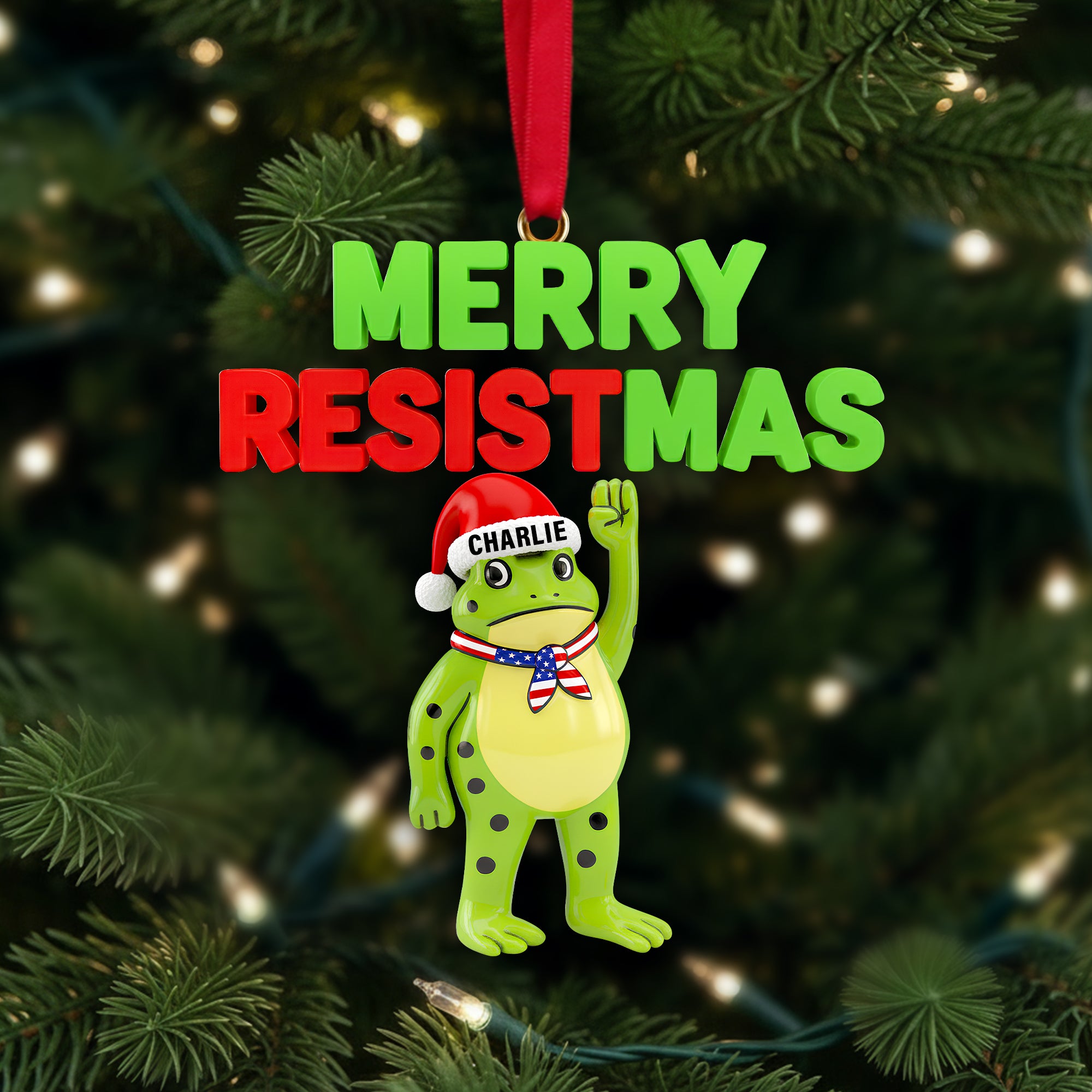 Merry Resistmas Ornament - Personalized Christmas Gift 03NALU281025