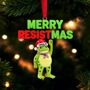 Alternative view of Merry Resistmas Ornament - Personalized Christmas Gift 03NALU281025