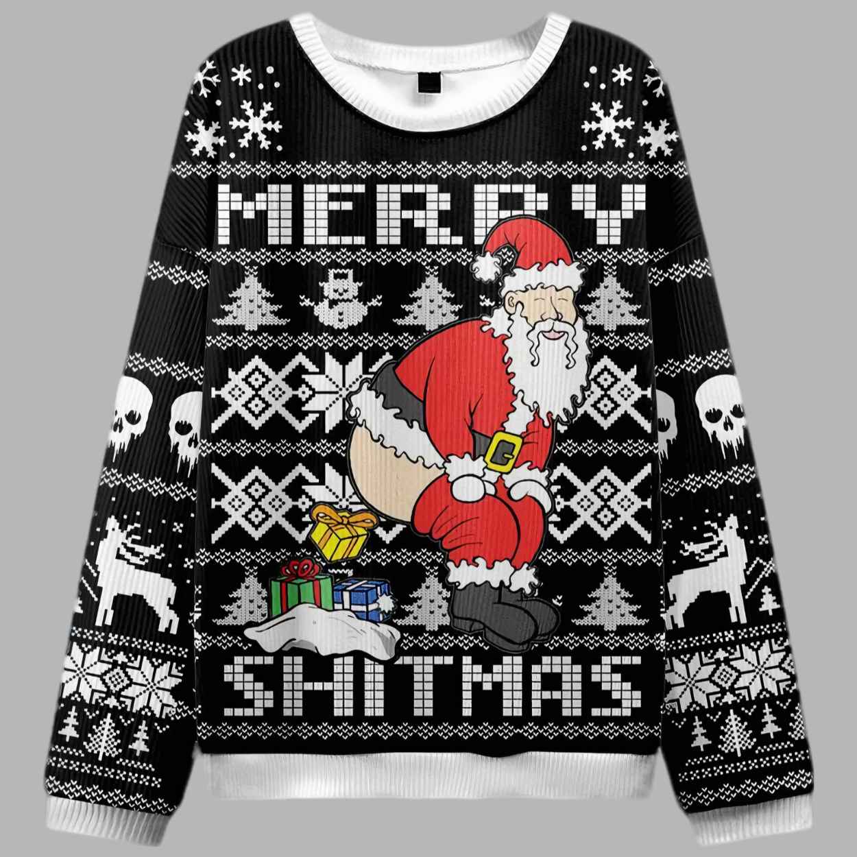 Merry Shitmas Ugly Christmas Sweater - gullprint.com