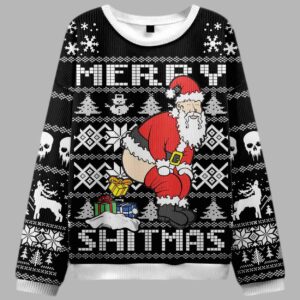 Alternative view of Merry Shitmas Ugly Christmas Sweater - gullprint.com