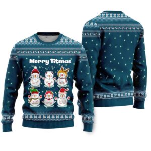 Alternative view of Merry Titmas Snowman Ugly Christmas Sweater - Grishko.com