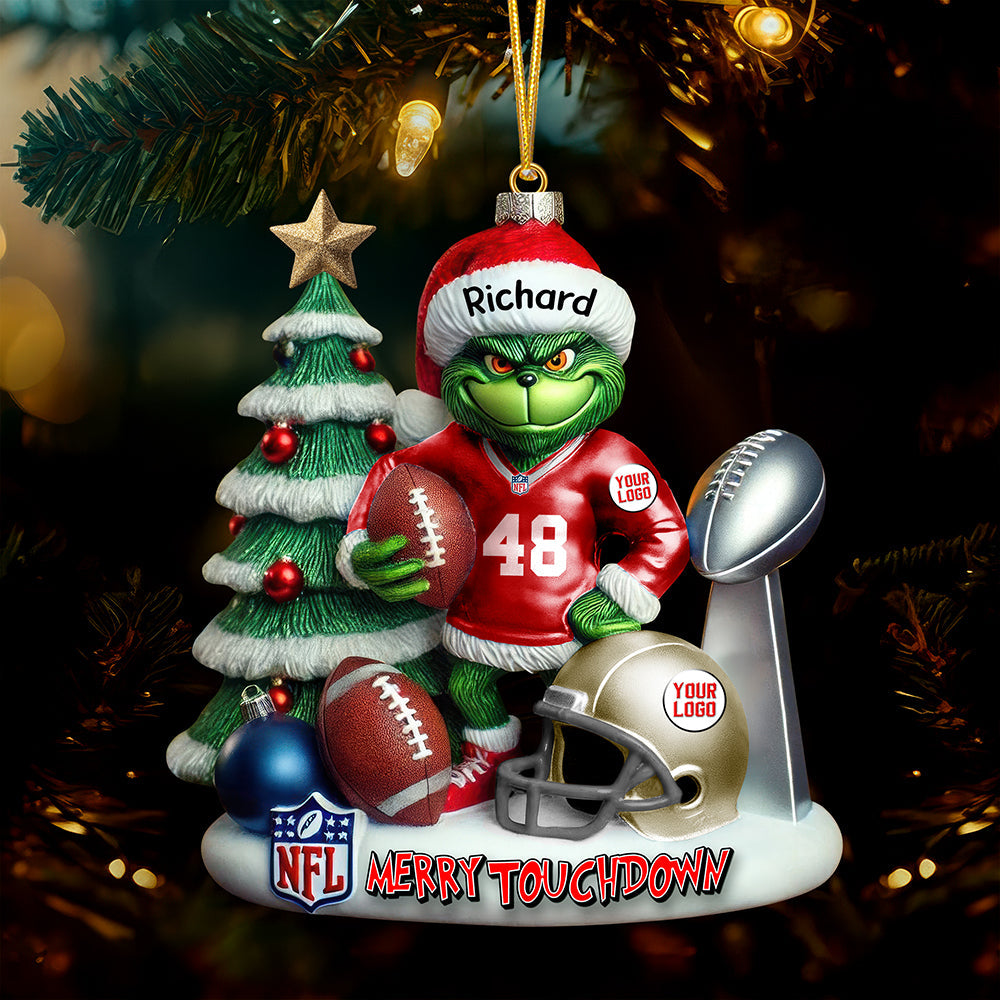 Merry Touchdown Christmas Ornament Personalized Gifts For Fans 01QNQN081025
