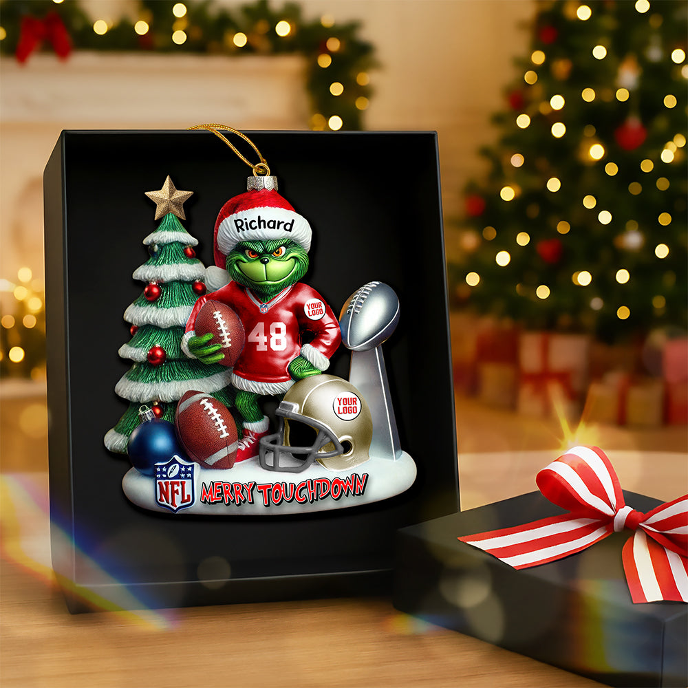 Merry Touchdown Christmas Ornament Personalized Gifts For Fans 01QNQN081025 - Image 3