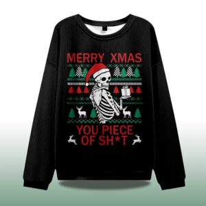 Alternative view of Merry Xmas You Piece Of Sht Ugly Christmas Sweater