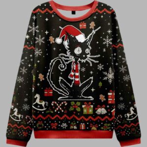 Messy Cat Ugly Christmas Sweater - gullprint.com