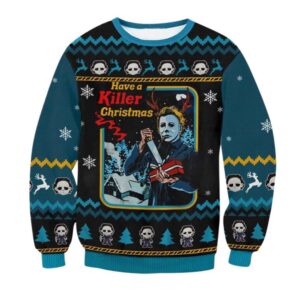 Alternative view of Micheal Myers Killer Christmas Ugly Sweater - Grishko.com