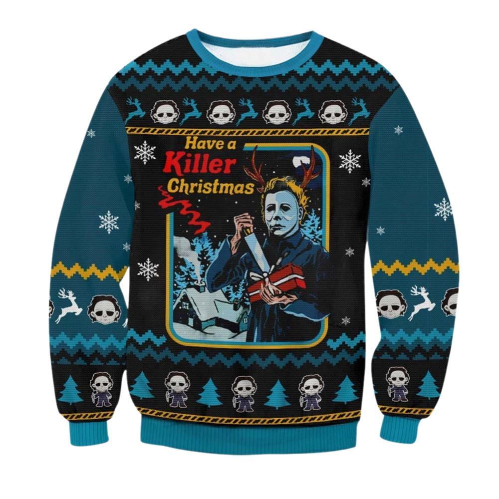 Micheal Myers Killer Christmas Ugly Sweater - Grishko.com