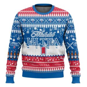 Michelob Ultra American Beer Ugly Christmas Sweater