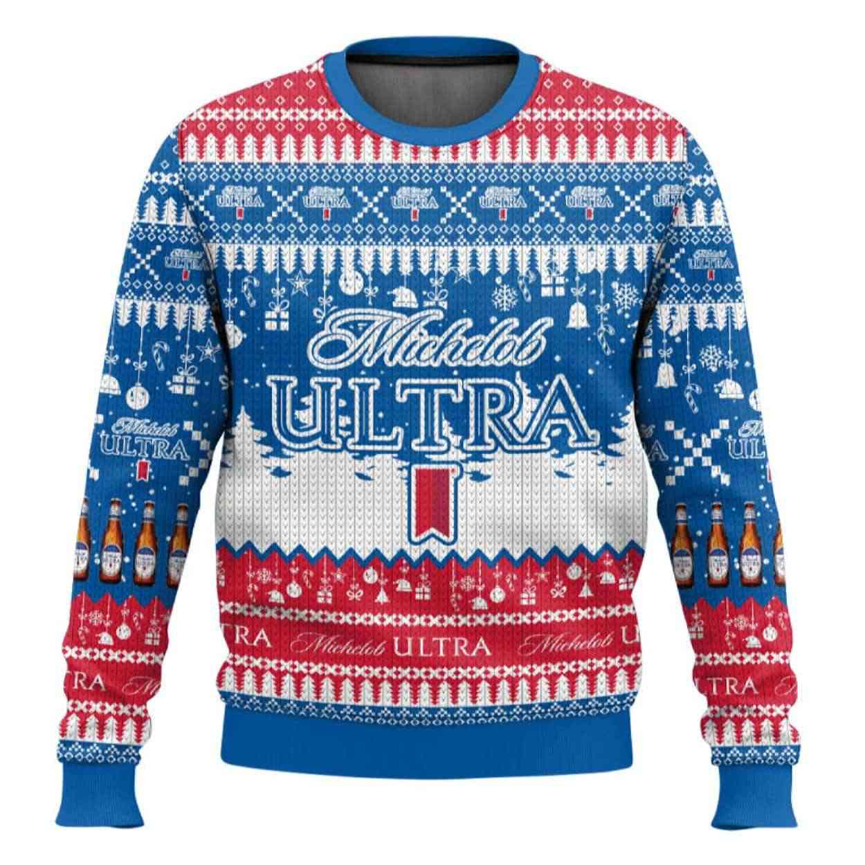 Michelob Ultra American Beer Ugly Christmas Sweater