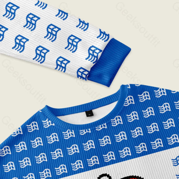 Micro Santa Ugly Christmas Fuzzy Fleece Sweatshirt - Image 3