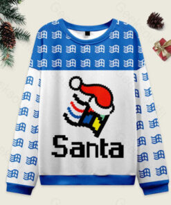 Micro Santa Ugly Christmas Fuzzy Fleece Sweatshirt