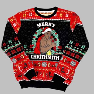 Alternative view of Mike Tyson Merry Chrithmith Kith My Ath Christmas Knitted Ugly Christmas Sweater - gullprint.com