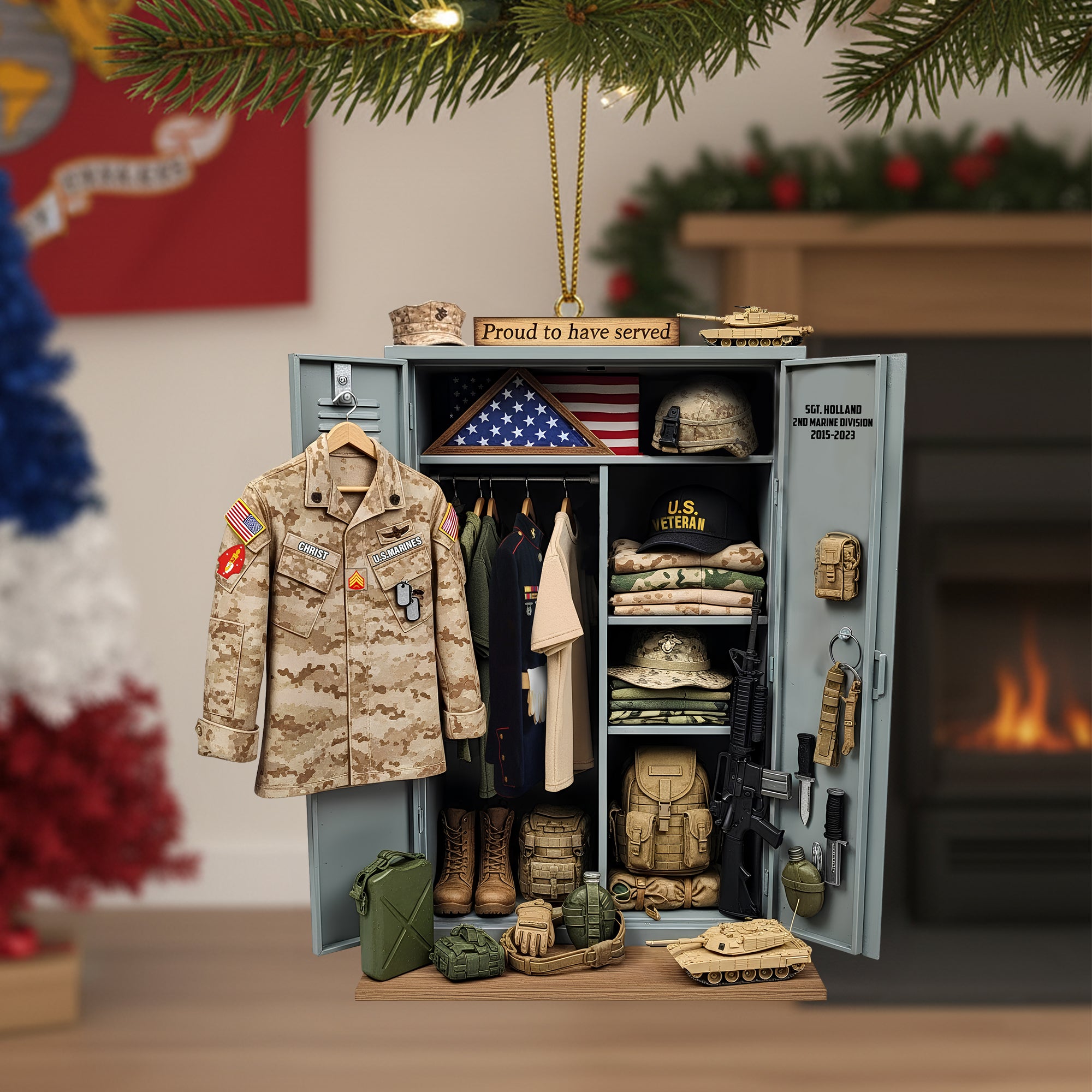 Military Locker Acrylic Ornament, Personalized Christmas Gifts For Veteran 04qhtn040925