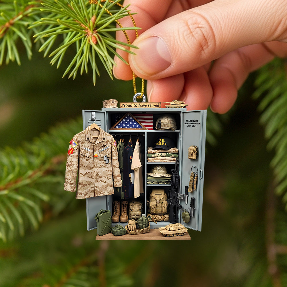 Military Locker Acrylic Ornament, Personalized Christmas Gifts For Veteran 04qhtn040925 - Image 3
