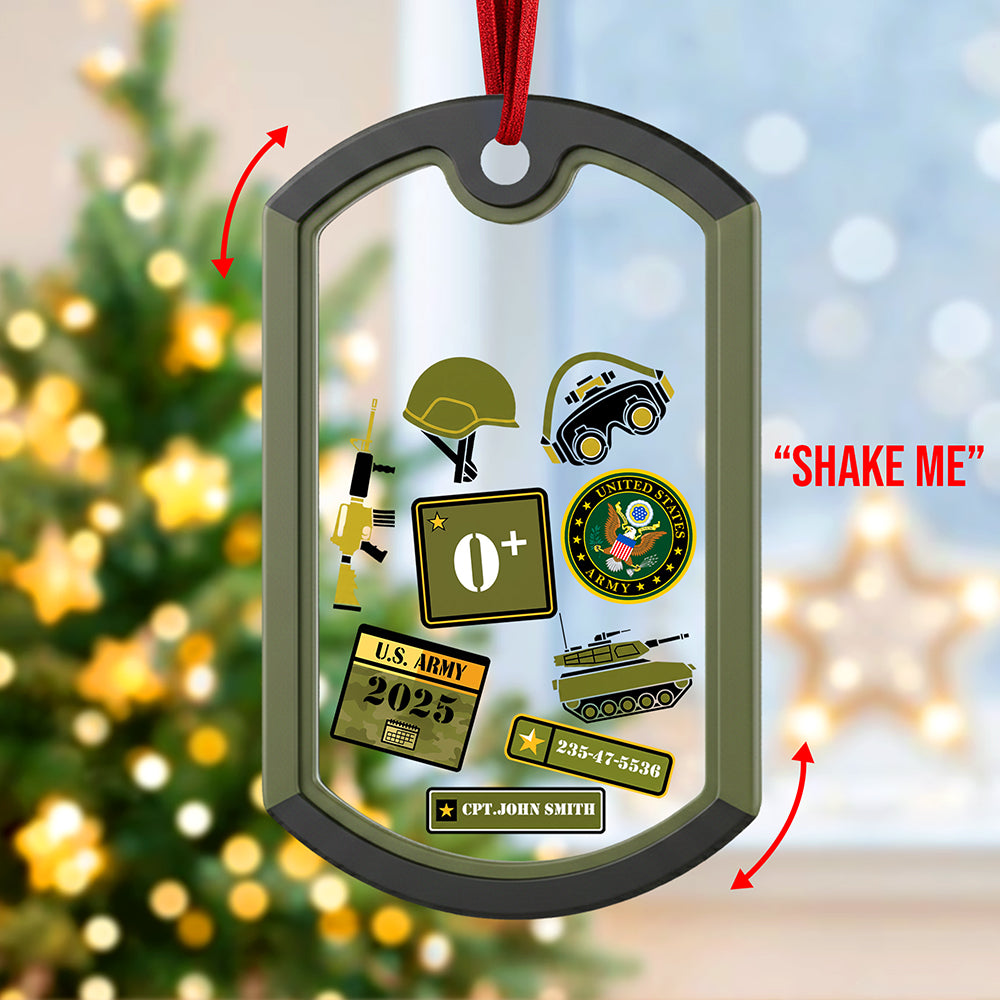 Alternative view of Military Pride Christmas Shaker Ornament - Personalized Gifts For Soldiers 01hyqn150925