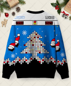 Alternative view of Minesweeper Ugly Christmas Fuzzy Fleece Sweatshirt