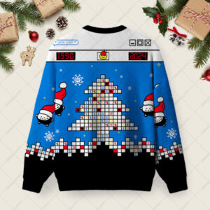 Alternative view of Minesweeper Ugly Christmas Fuzzy Fleece Sweatshirt