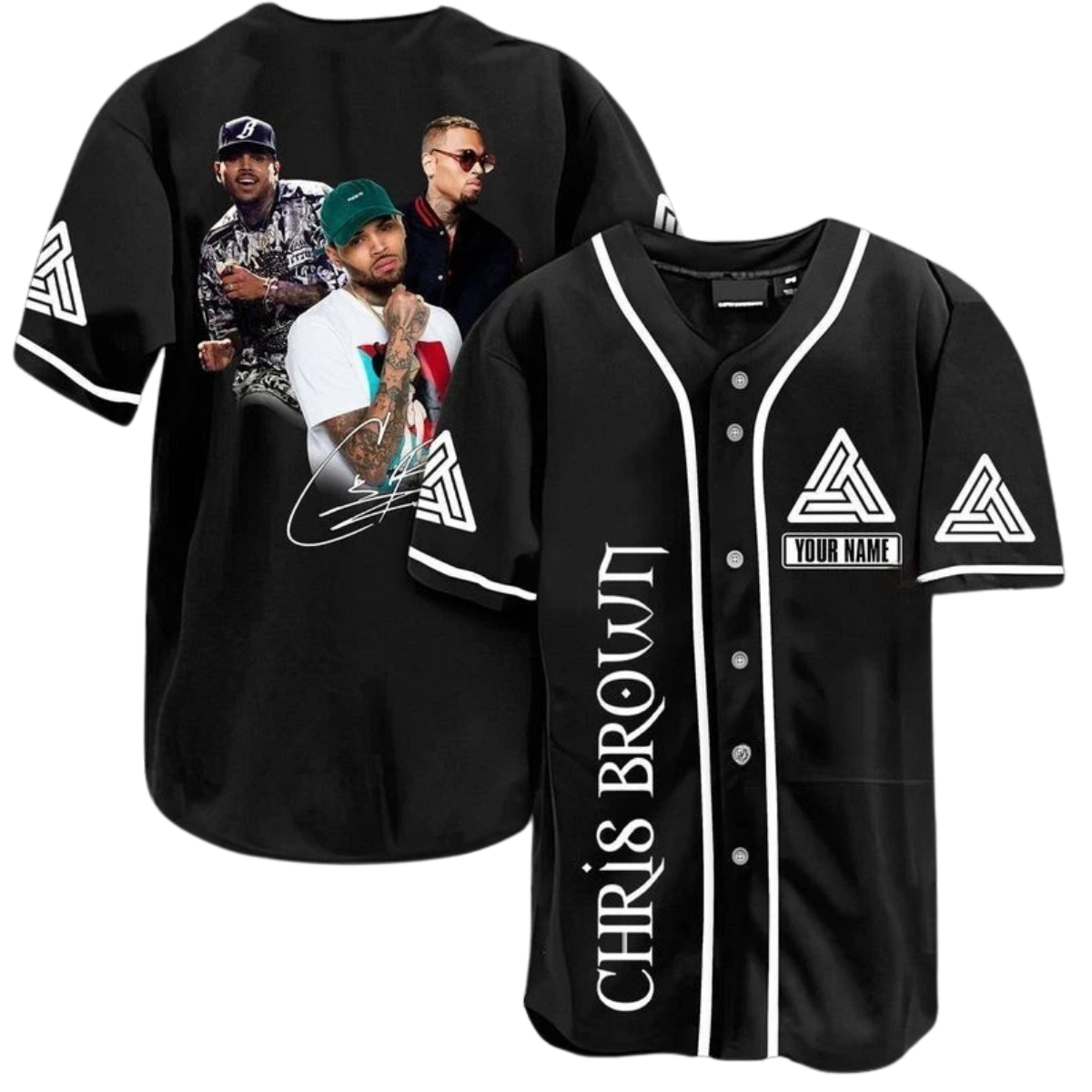 Personalized Unisex Chris Brown Band Printed Baseball Jersey Shirt - Image 3