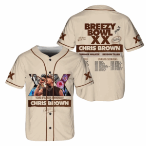 Unisex Breezy Tour Baseball Jersey, Chris Brown Fan Shirt, Music Tour Merch