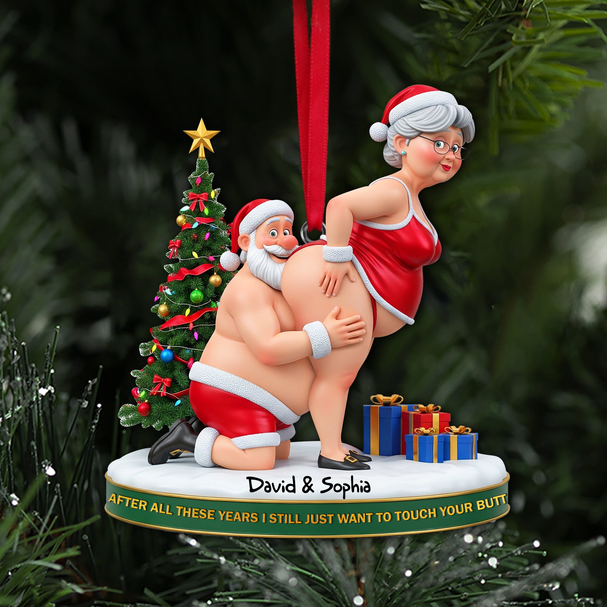 Mischief Santa Couple Ornament - Personalized Christmas Gift For Couples 08OHLU170925