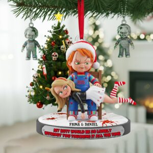 Mischievous Doll Couple Ornament -  Personalized Christmas Gifts For Couple 01NALU090925