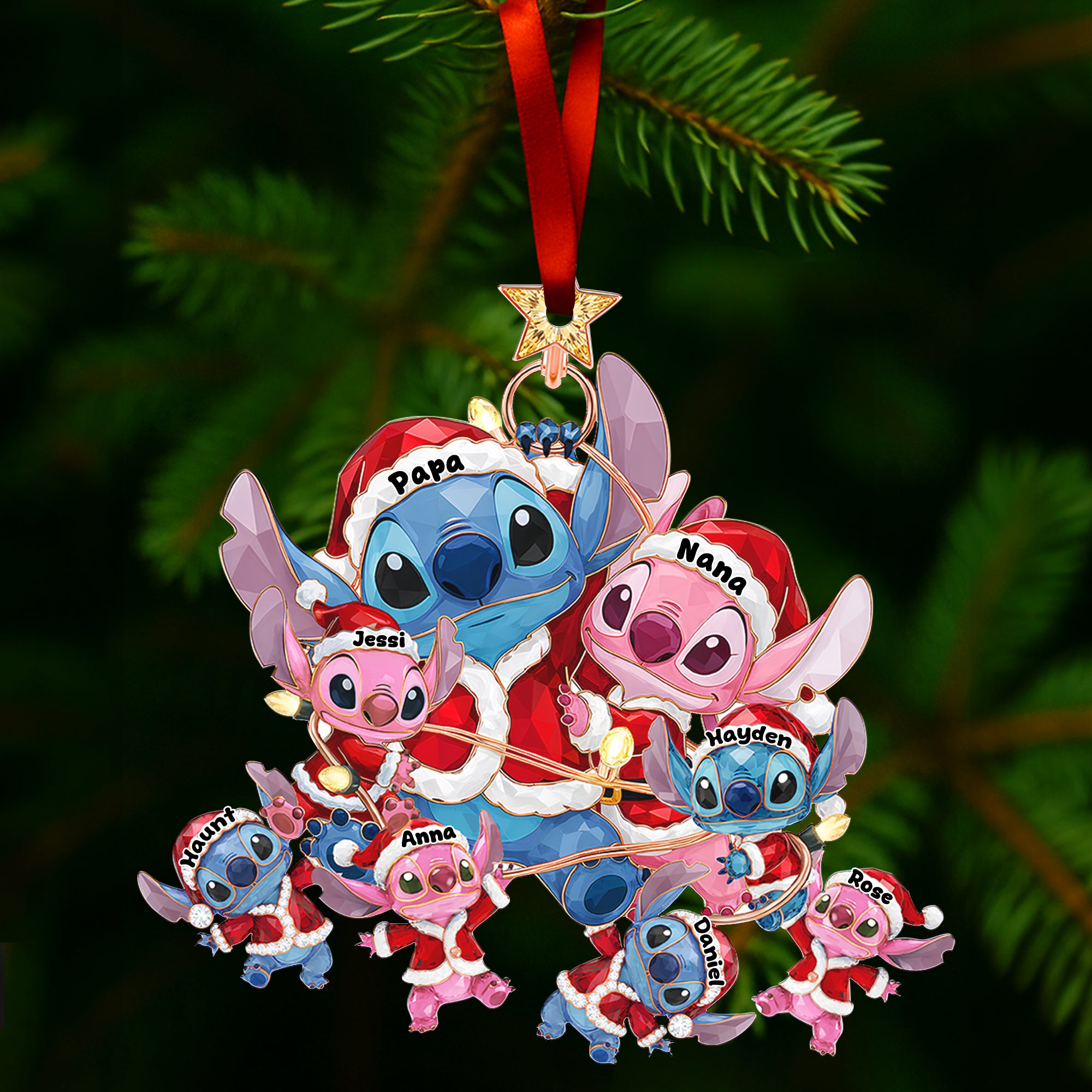 Mischievous Family Tree Ornament - Personalized Gifts For Family 03QHLU220925 - Image 3