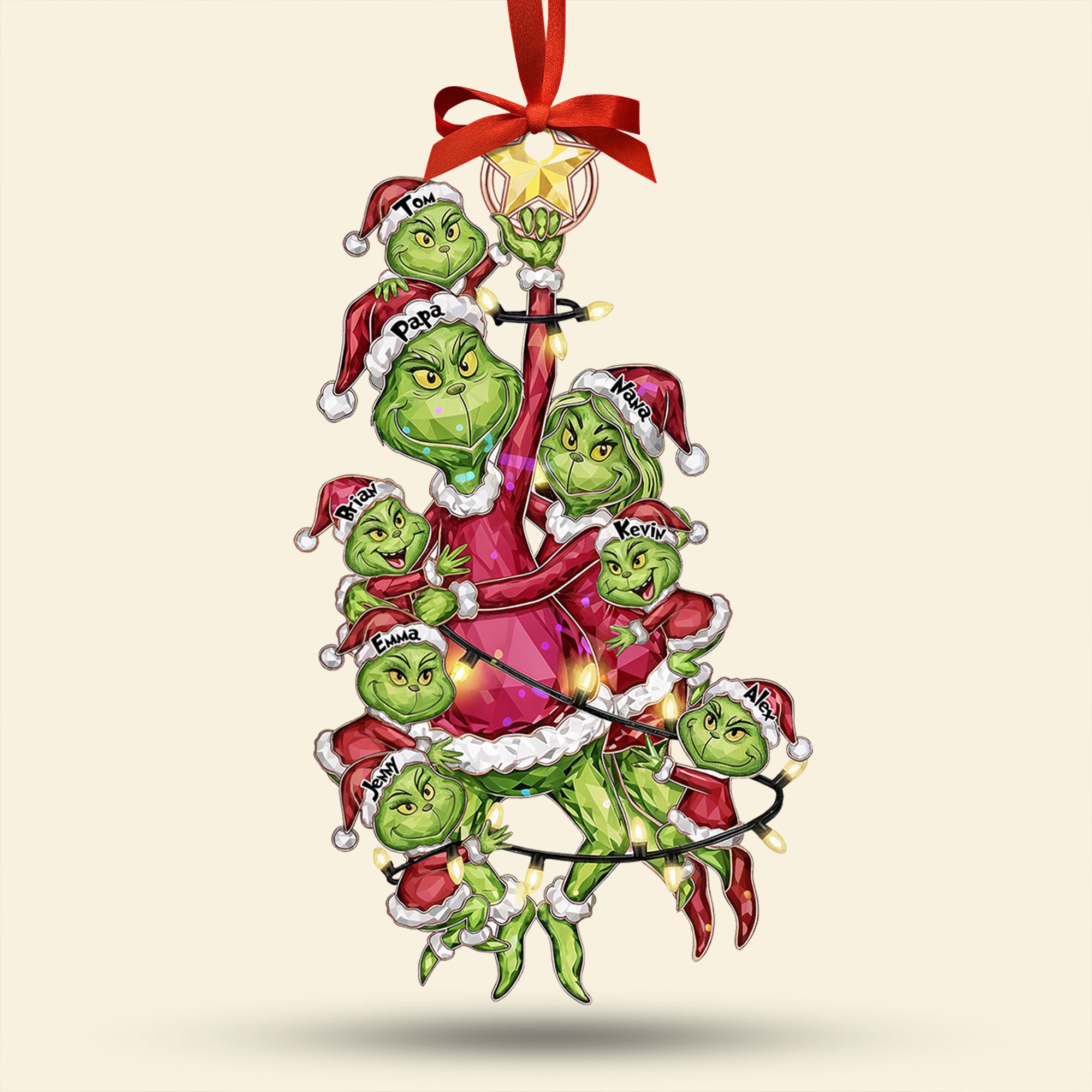 Mischievous Family Tree Ornament, Personalized Gifts For Family 02qhti220925 - Image 4