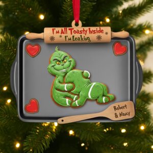 Alternative view of Mischievous Green Gingerbread Couple Ornament, Personalized Gifts For Couple 02qhti180925