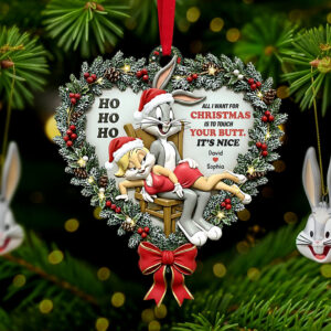 Mischievous Rabbit Couple Christmas Ornament, Personalized Gifts For Couple 02qhta160925