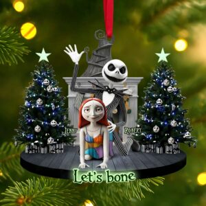 Alternative view of Mischievous Spooky Couple Christmas Ornament, Personalized Gifts For Couple 03qhti190925