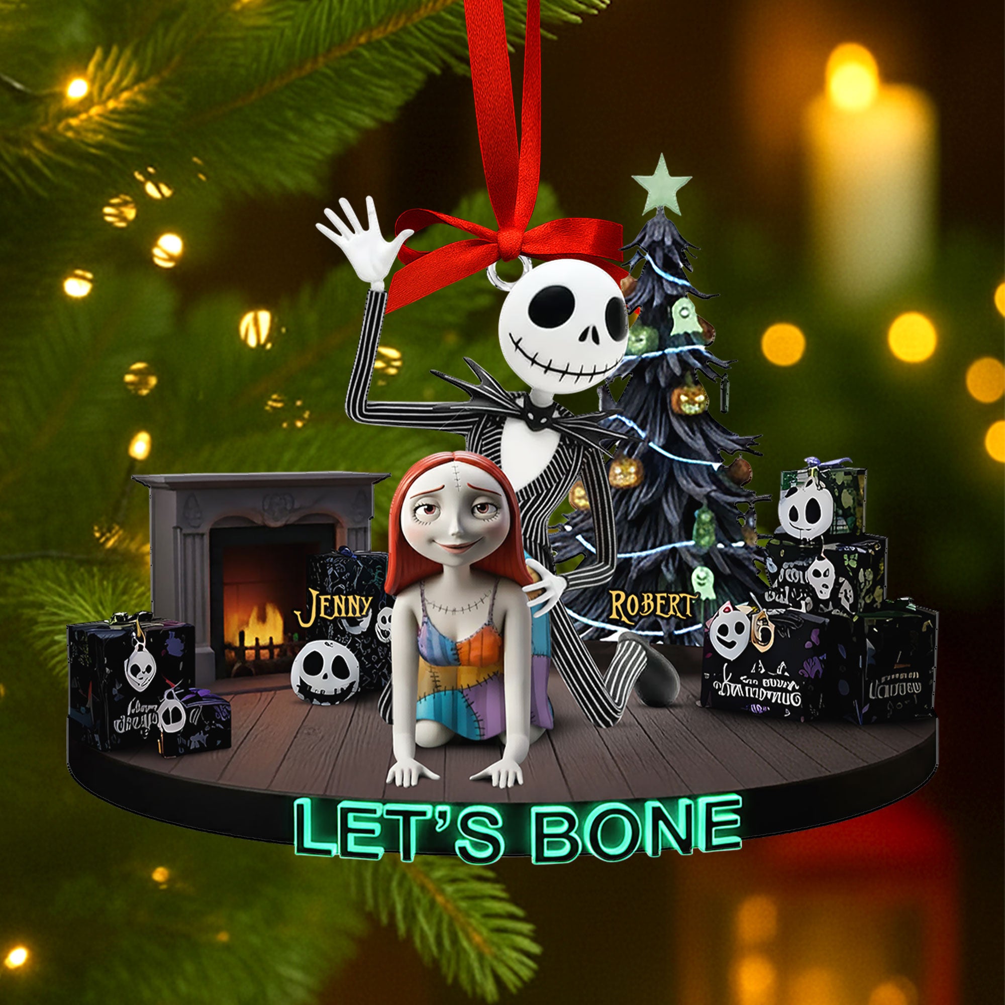 Mischievous Spooky Couple Christmas Ornament, Personalized Gifts For Couple 05qhti160925