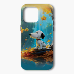 Snoopy Fall Leaves Phone Protective Cover, Cute Dog Autumn Hard Shell Case Phone
