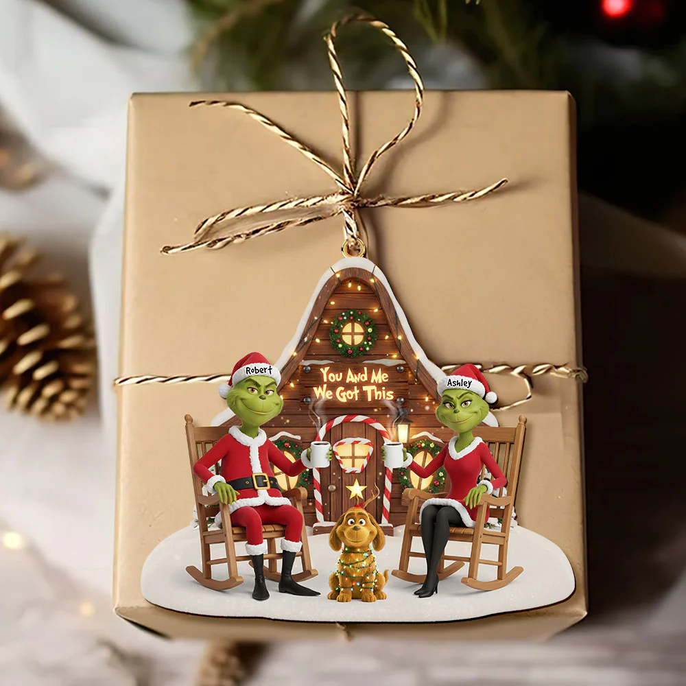 Green Monster Couple Christmas, Grinchmas Ornament, The Grinch Christmas Ornament - Image 2