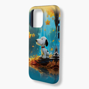 Alternative view of Snoopy Fall Leaves Phone Protective Cover, Cute Dog Autumn Hard Shell Case Phone