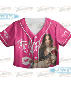 Alternative view of Tate McRae Pop Music Singer Collage Baseball Jersey