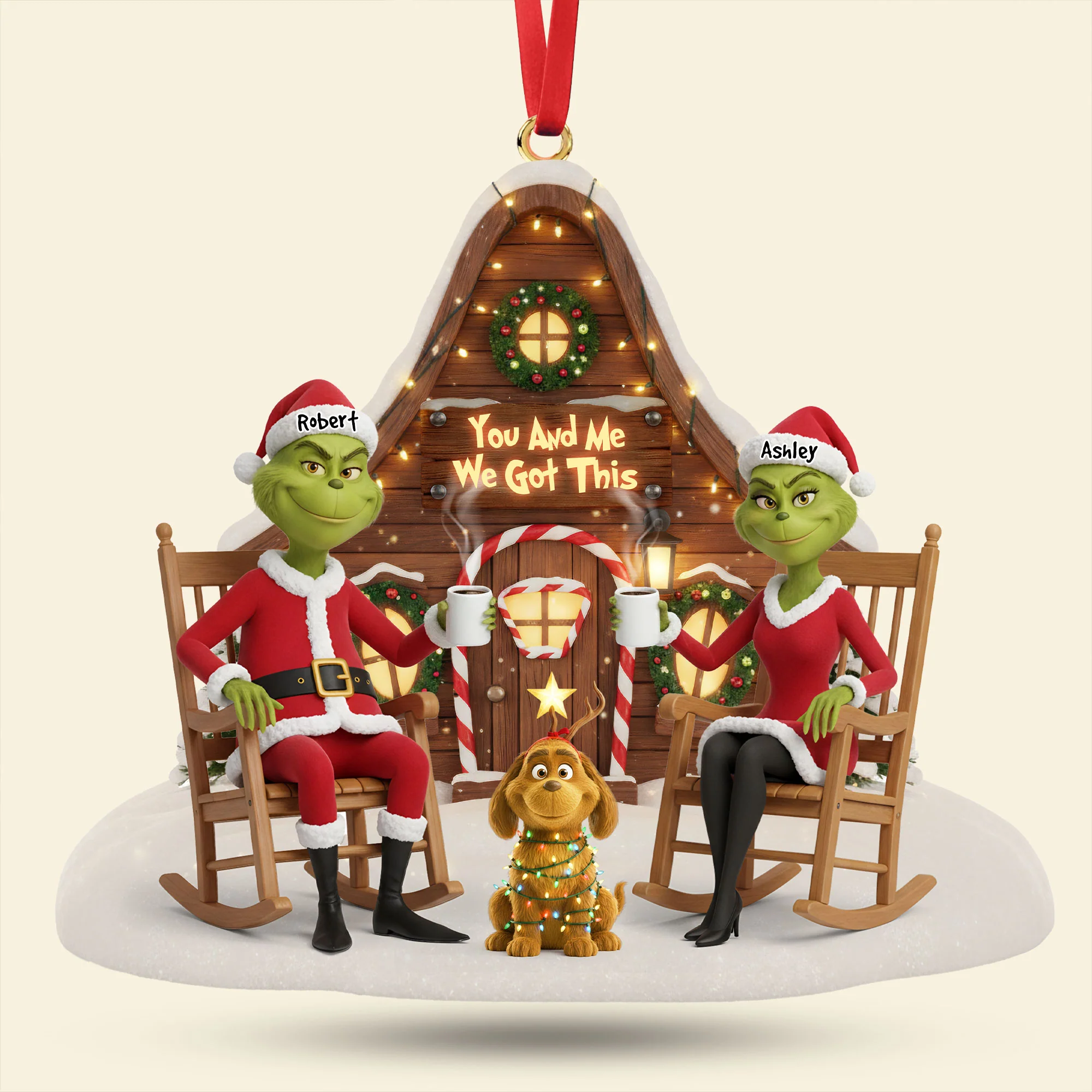Green Monster Couple Christmas, Grinchmas Ornament, The Grinch Christmas Ornament - Image 5